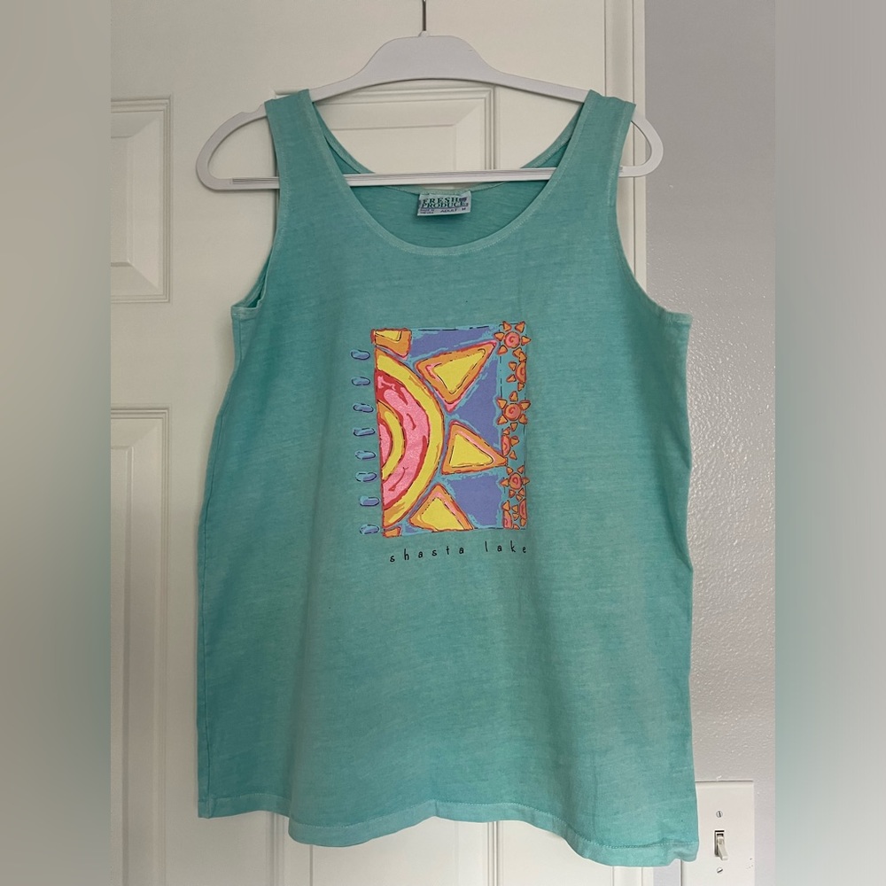 Fresh Produce soft teal tank top size M.